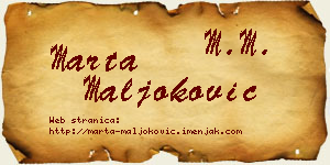 Marta Maljoković vizit kartica